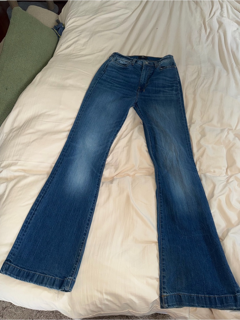 7 For All Mankind Dojo High Rise Flare Jeans Medium Wash 7FAM | S 27 - Picture 6 of 12